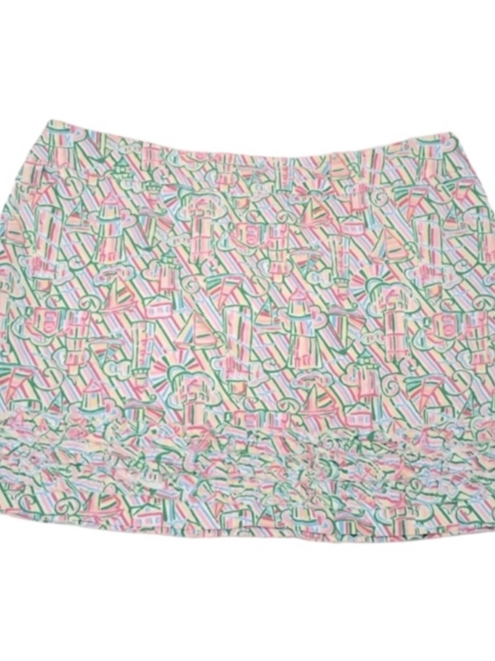 Lilly Pulitzer Skort Size 10 Ruffles Boats Tenniscore Guiding Light Lighthouse